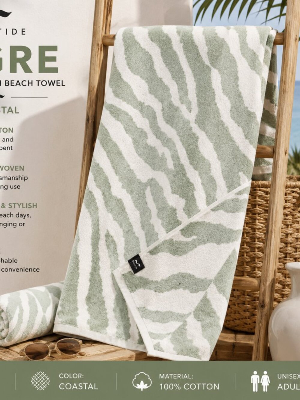 Slowtide Tigre Premium Woven Beach Towel